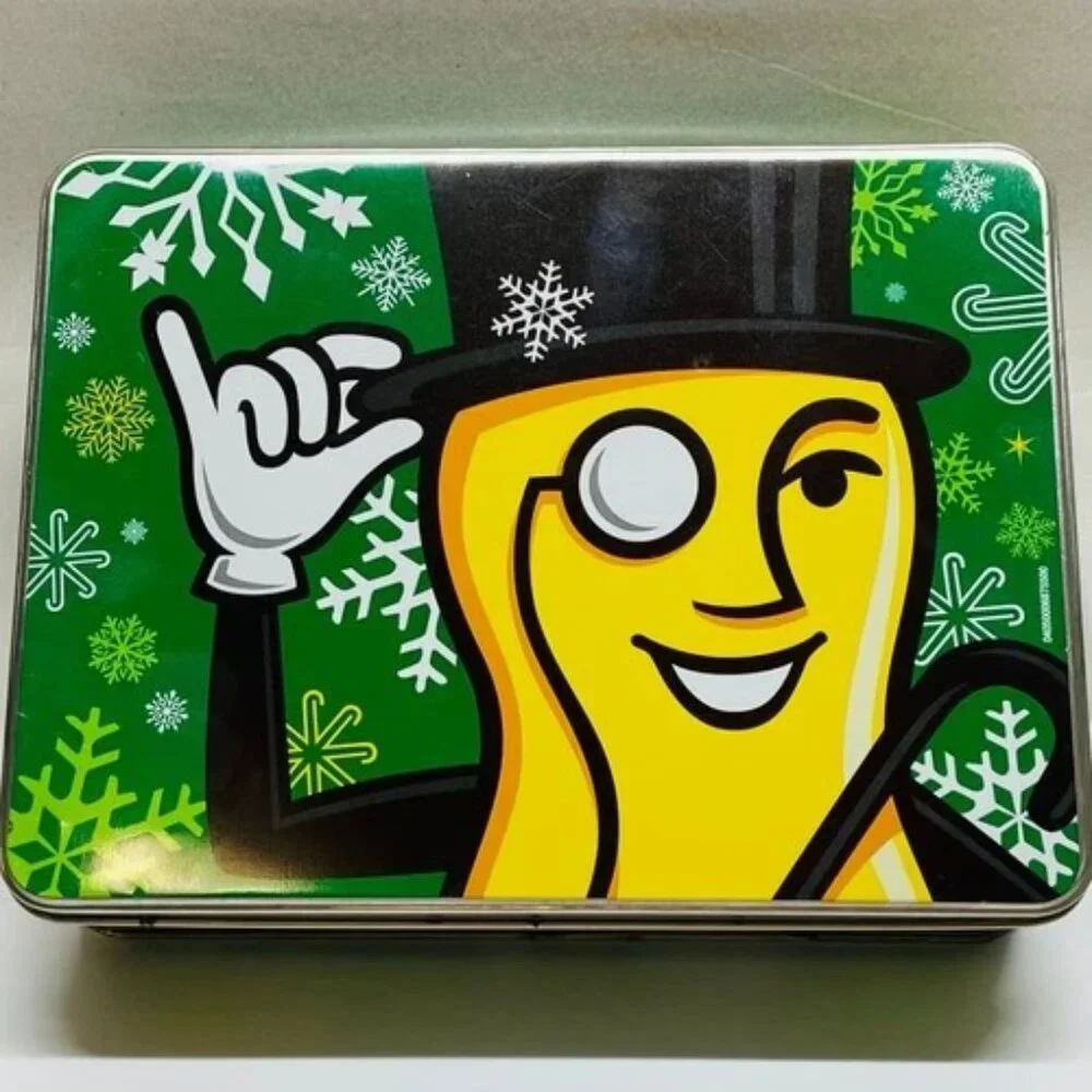 Vintage Mr. Peanut Planters Nuts Christmas Tin 9